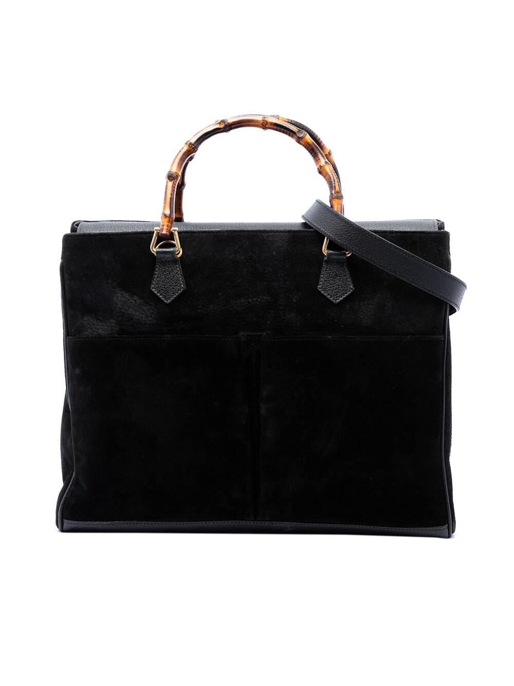 Gucci Suede Bamboo Satchel Pre-Loved #342784G57B
